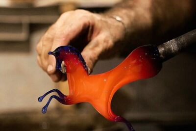 Glass Blowing Demonstration : pickup by wood boat Taxi + local guide - Meet Davide and the glass hosts: why the tour feels personal