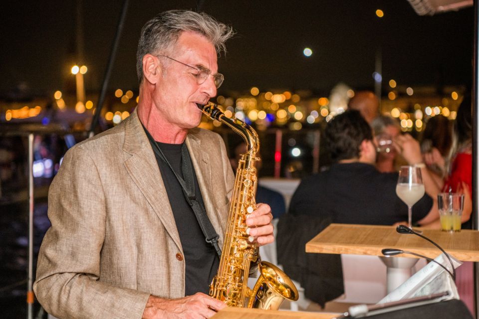 Venice: Night Catamaran Cruise of the Lagoon - Live tenor saxophone: the soundtrack for Venice lights