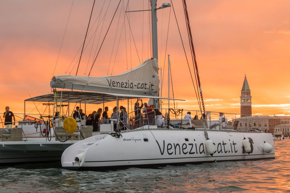 Venice: Night Catamaran Cruise of the Lagoon - Meeting point at Riva dei Sette Martiri: find the large red sails